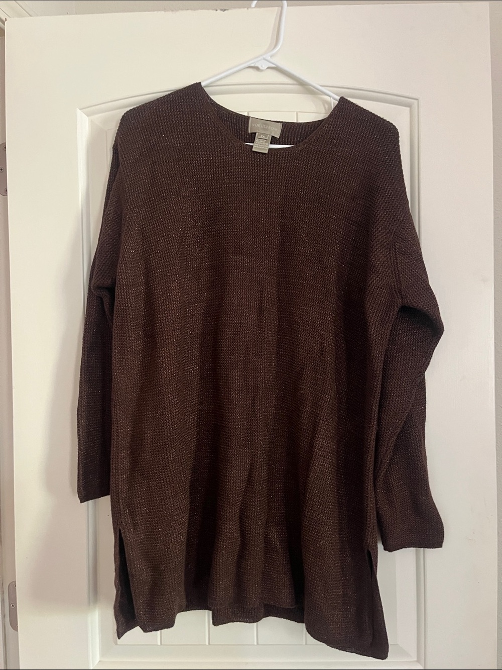 Nordstrom Brown Crewneck Knit Sweater